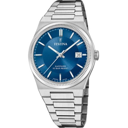 Festina Swiss Made Montre Homme Acier Fond Bleu